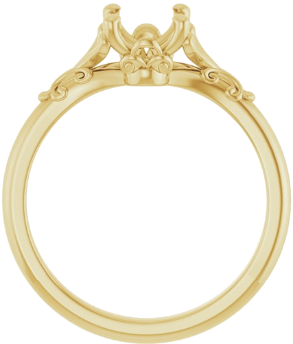 10K Yellow 8x6 mm Oval Solitaire Engagement Ring Mounting (2)