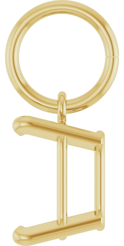 Pakabukas „Solitaire Charm“ 10k yellow gold Emerald 7mm x 5mm (3)