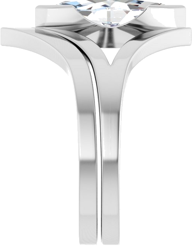 Sužadėtuvių Žiedas „Half Bezel Solitaire“ 925 Sidabro Marquise 12.5mm x 6.5mm (9)