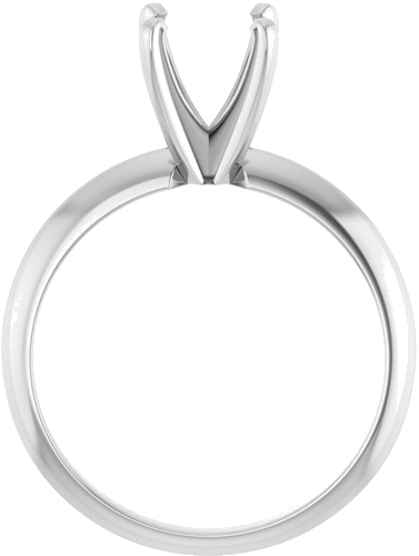 14K White 7.3-7.7 mm Round 4-Prong Light Solitaire Ring Mounting (2)