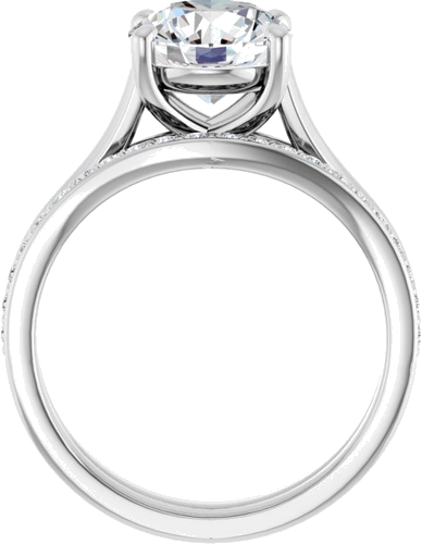 Sužadėtuvių Žiedas „Solitaire“ 585 Baltojo Aukso Round 8.2mm (7)