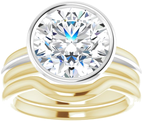 Sužadėtuvių Žiedas „Bezel-Set Solitaire“ 14k yellow/white gold Round 10mm (8)