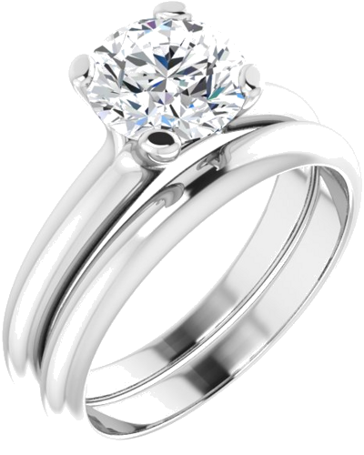 Sužadėtuvių Žiedas „Solitaire“ 585 Baltojo Aukso Round 7.4mm (4)