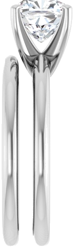 14K White  7 mm Cushion Solitaire Engagement Ring Mounting (9)