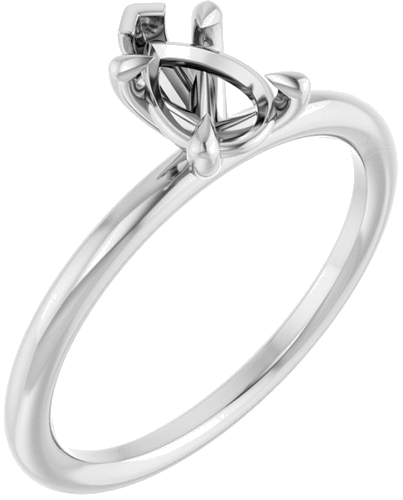 Sužadėtuvių Žiedas „Claw-Prong Solitaire“ 10k white gold Pear 7mm x 5mm (1)
