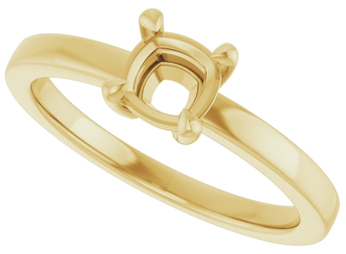 Sužadėtuvių Žiedas „Claw-Prong Solitaire“ 14k yellow gold Cushion 5mm (5)