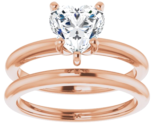 Sužadėtuvių Žiedas „Solitaire“ 585 Rožinis Aukso Heart Shape 7mm (8)
