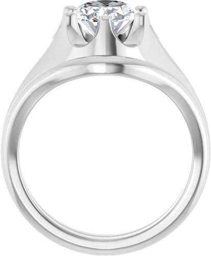 Platinum 9x7 mm Oval Solitaire Engagement Ring Mounting (7)