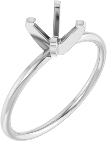 Sužadėtuvių Žiedas „Solitaire“ 14k white gold Round 6mm (1)