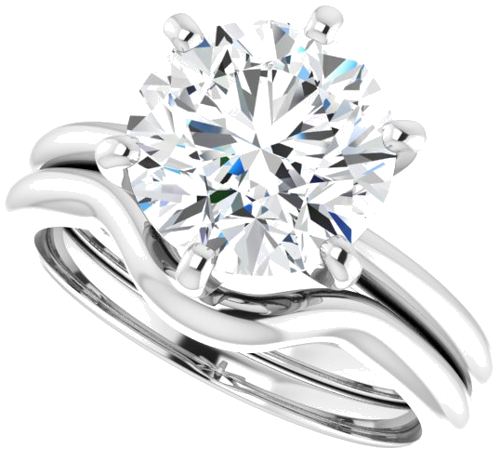 14K White  9.4 mm Round Solitaire Engagement Ring Mounting (10)