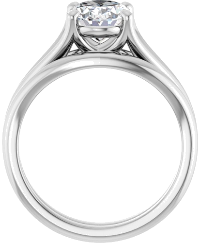 Sužadėtuvių Žiedas „Solitaire“ 14k white gold Oval 9mm x 7mm (7)