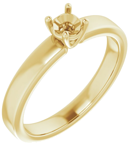 Sužadėtuvių Žiedas „Solitaire“ 14k yellow gold Round 4.1mm (1)