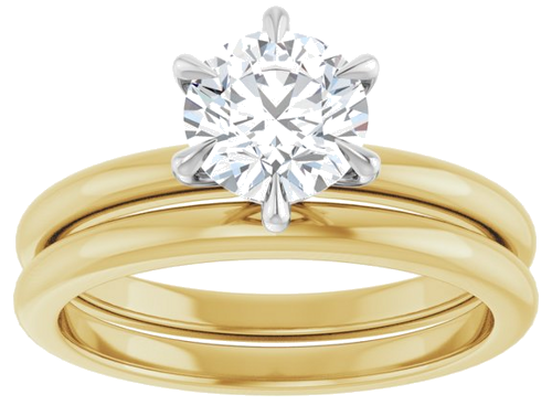 Sužadėtuvių Žiedas „Solitaire“ 14k yellow/white gold Round 6.5mm (8)