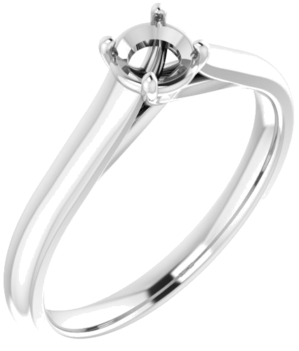 Sužadėtuvių Žiedas „Solitaire“ 14k white gold Round 4.4mm (1)