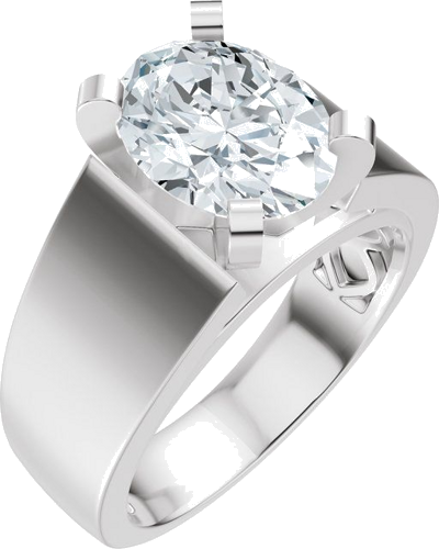 Sužadėtuvių Žiedas „Solitaire Cathedral-Style“ 14k white gold Oval 10mm x 8mm (5)