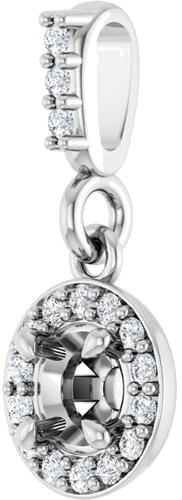 Pakabukas „Halo-Style“ 14k white gold Round 3.5mm (2)