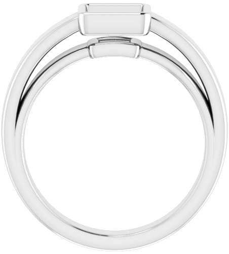 Sužadėtuvių Žiedas „Bezel-Set Solitaire“ 14k white gold Square 5.5mm (2)