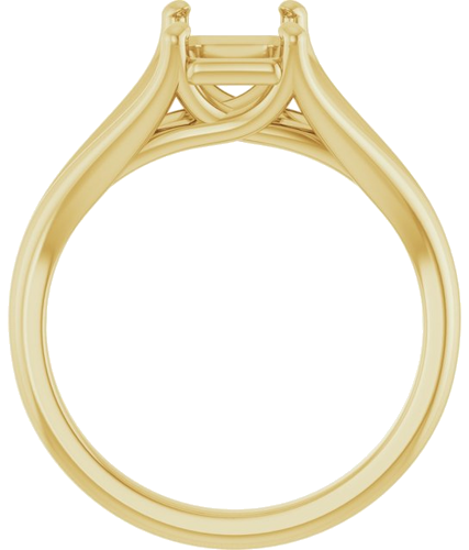 Sužadėtuvių Žiedas „Solitaire“ 585 Geltonojo Aukso Emerald 8mm x 6mm (2)