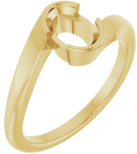 Sužadėtuvių Žiedas „Half-Bezel Solitaire“ 10k yellow gold Oval 7mm x 5mm (1)