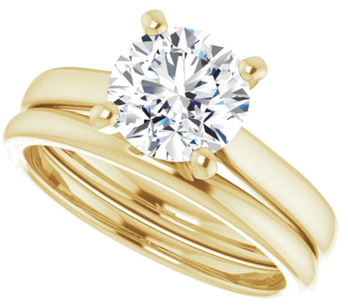 14K Yellow 7.4 mm Round Engagement Ring Mounting (10)