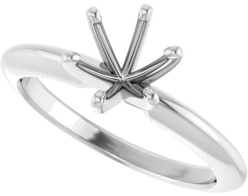 Sužadėtuvių Žiedas „Solitaire“ 950 Platinos Round 6mm x 6.6mm (5)