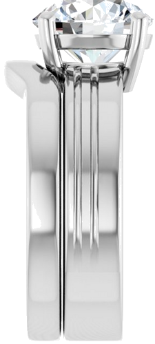 Sužadėtuvių Žiedas „Solitaire“ 18k white gold Round 9mm (9)