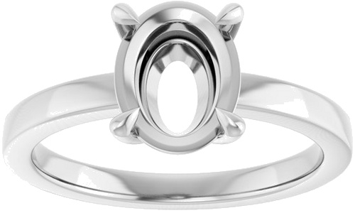 Sužadėtuvių Žiedas „Claw-Prong Solitaire“ 14k white gold Oval 9mm x 7mm (3)