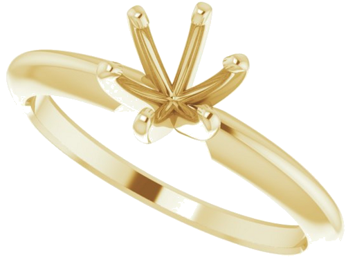 14K Yellow 5.7-6 mm Round 6-Prong Comfort-Fit Solitaire Ring Mounting (5)