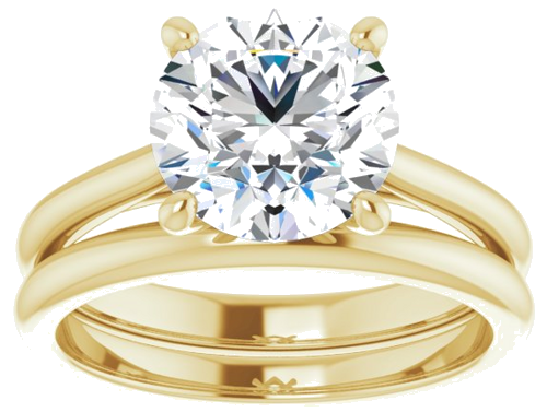 14K Yellow 8.8 mm Round Solitaire Engagement Ring Mounting (8)