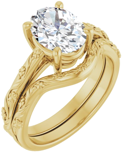 Sužadėtuvių Žiedas „Solitaire“ 14k yellow gold Oval 9mm x 7mm (6)