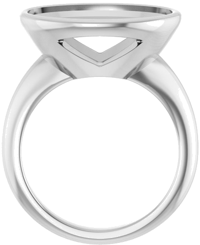 Sužadėtuvių Žiedas „Bezel-Set Solitaire“ 14k white gold Oval 16mm x 12mm (2)