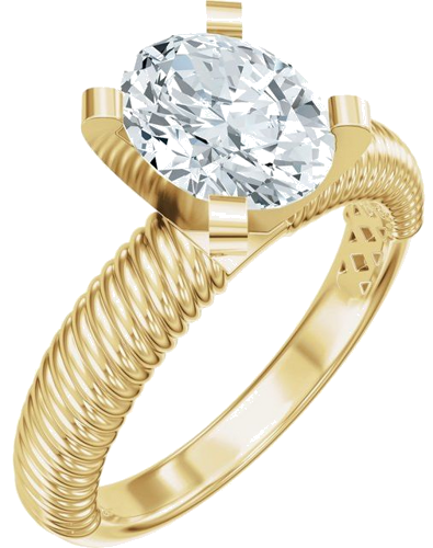 Sužadėtuvių Žiedas „Solitaire Rope“ 14k yellow gold Oval 8.5mm x 6.5mm (1)