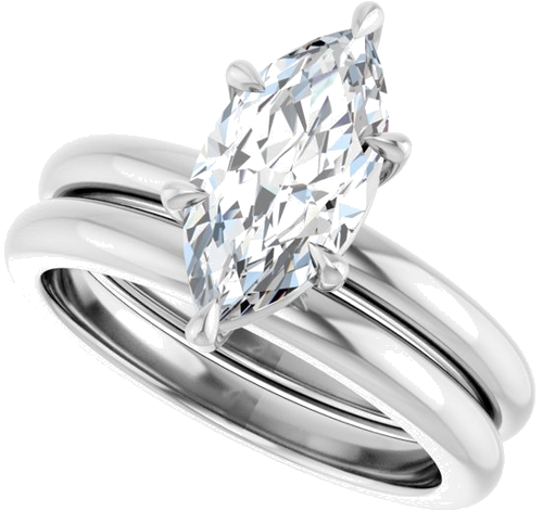 14K White 12x6 mm Marquise Solitaire Engagement Ring Mounting (10)
