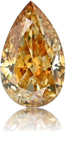 0.33 carat Fancy Intense Orangey Yellow-SI2 Natūralus Pear Deimantas (1)