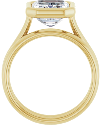 Sužadėtuvių Žiedas „Bezel-Set Solitaire“ 10k yellow gold Emerald 10mm x 8mm (7)