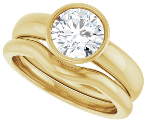 Sužadėtuvių Žiedas „Bezel-Set Solitaire“ 14k yellow gold Round 7mm (10)