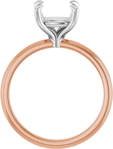 Sužadėtuvių Žiedas „Solitaire“ 585 Baltojo Ir Rožinis Aukso Cushion 8mm (2)