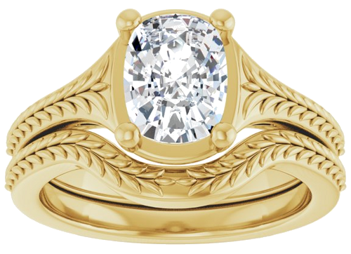 Sužadėtuvių Žiedas „Solitaire“ 14k yellow gold Elongated Cushion 8mm x 6mm (8)