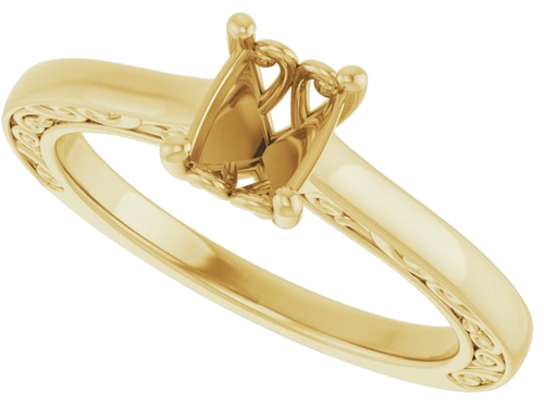 Sužadėtuvių Žiedas „Solitaire“ 14k yellow gold Oval 7mm x 5mm (5)