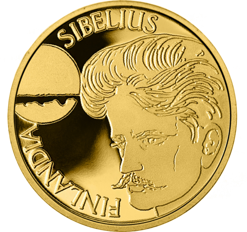 1999 Финляндия Ян Сибелиус 1000 марок золотая монета (1)