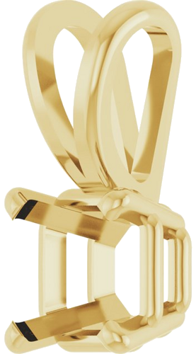 Pakabukas „Solitaire“ 14k yellow gold Asscher 5.5mm (2)