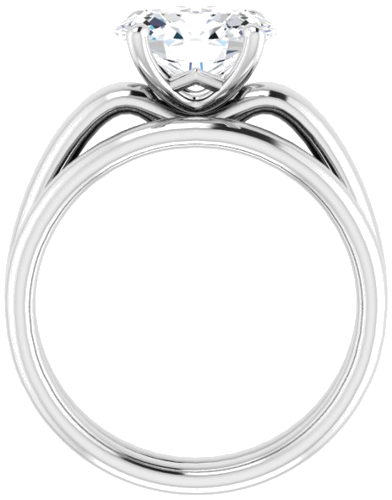 Sužadėtuvių Žiedas 14k white gold Oval 9mm x 7mm (7)
