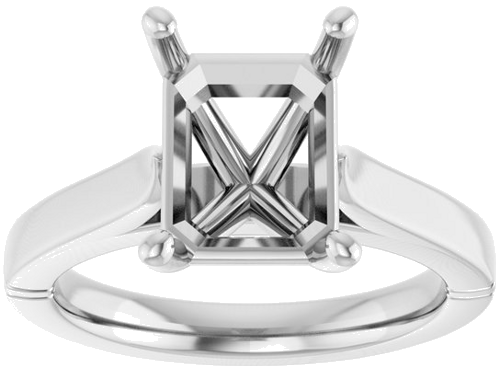 Sužadėtuvių Žiedas „Solitaire“ 14k white gold Emerald 10mm x 8mm (3)