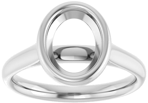 Sužadėtuvių Žiedas „Bezel-Set Solitaire“ 14k white gold Oval 9mm x 7mm (3)