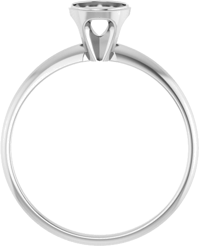 Sužadėtuvių Žiedas „Bezel-Set Solitaire“ 14k white gold Round 5.2mm (2)