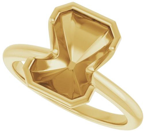 Sužadėtuvių Žiedas „Half-Bezel“ 14k yellow gold Emerald 10mm x 7mm (5)
