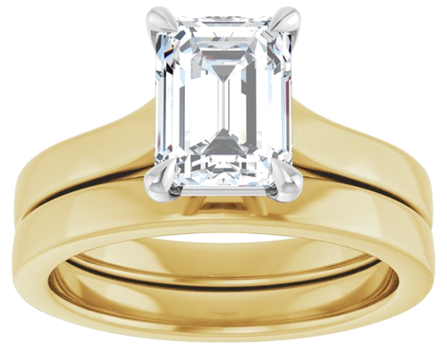 Sužadėtuvių Žiedas „Claw-Prong“ 14k yellow/white gold Emerald 8mm x 6mm (8)