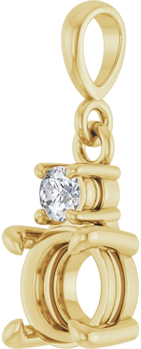 Pakabukas „Accented“ 14k yellow gold Round 6mm (2)