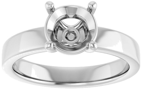 Sužadėtuvių Žiedas „Solitaire“ 14k white gold Round 7.4mm (3)