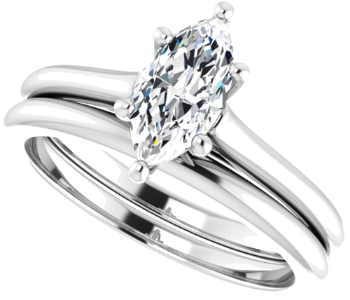 14K White 9x4.5 mm Marquise Solitaire Engagement Ring Mounting (10)
